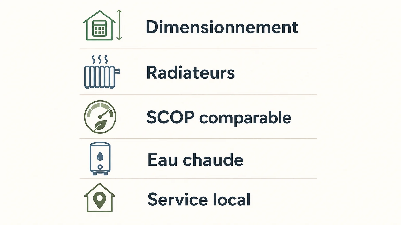 Liste des critères à vérifier pour comparer des pompes à chaleur air/eau