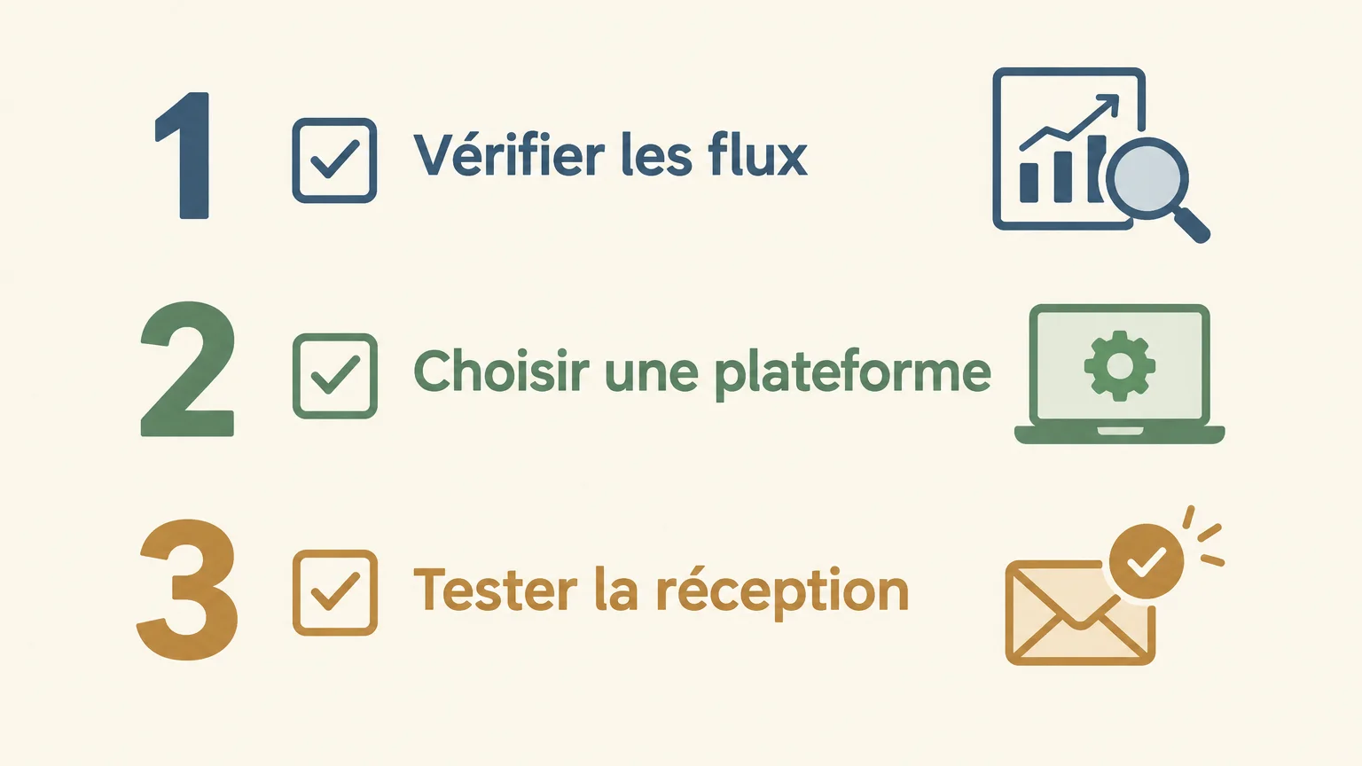 Liste de trois étapes pour préparer la facturation électronique