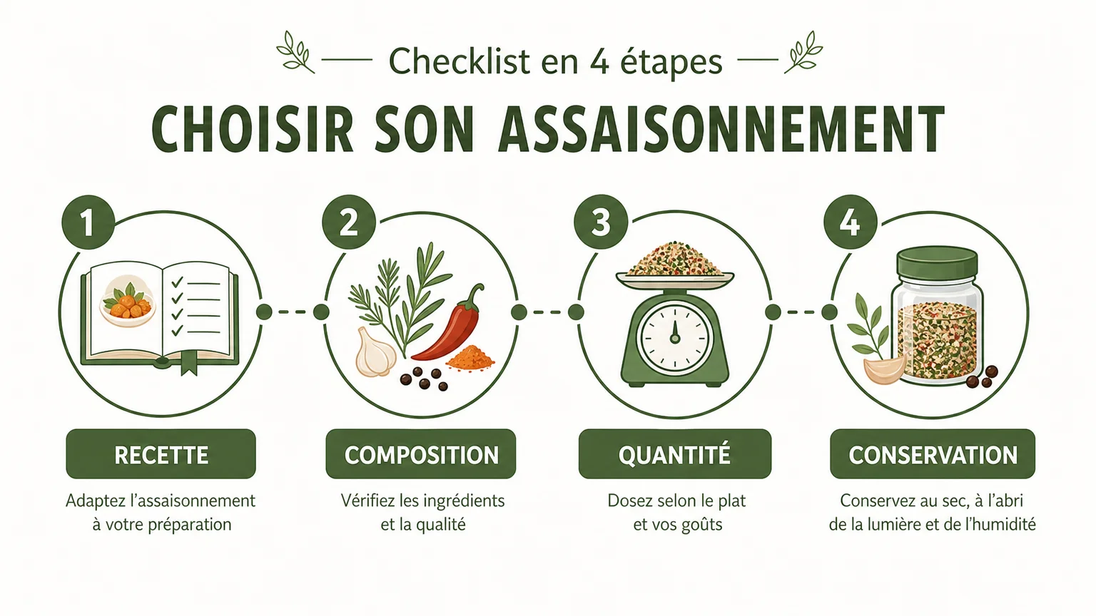 Checklist pour choisir une épice ou un mélange d’assaisonnement
