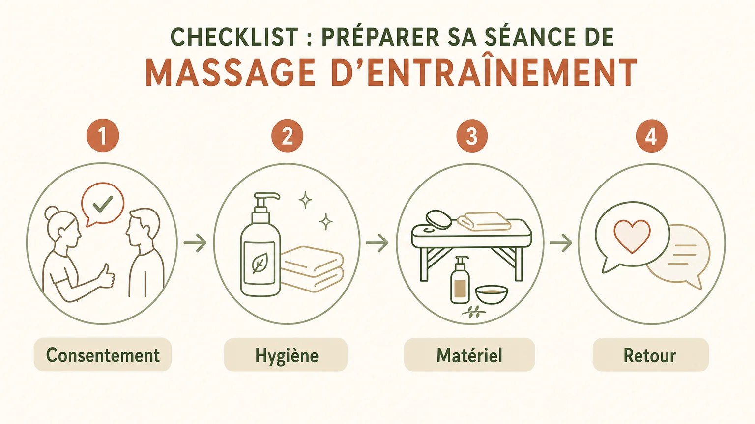Checklist pour préparer une séance de massage d’entraînement