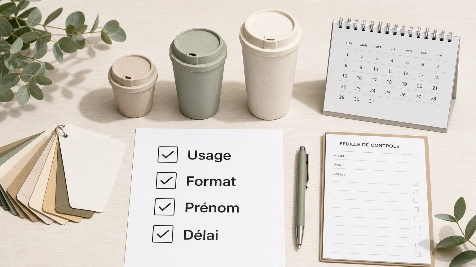 Checklist visuelle pour choisir un gobelet personnalisé selon l’usage et le délai