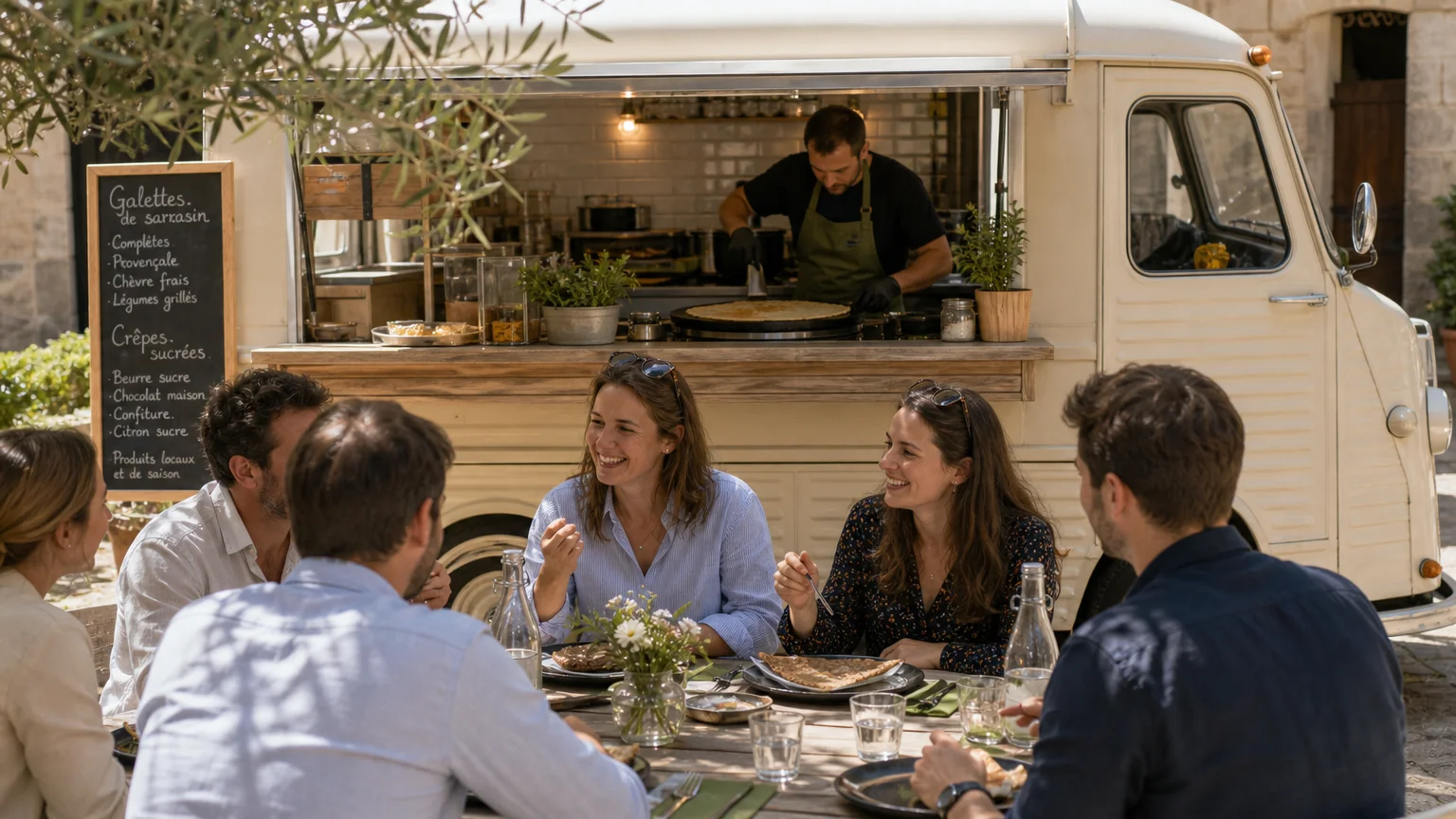 Déjeuner d’entreprise convivial autour d’un food truck en Provence