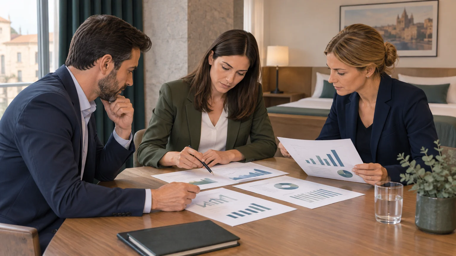 Equipo hotelero revisa datos y prioridades estratégicas