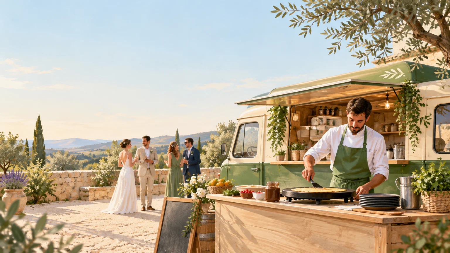 Quel food truck de crêpes choisir pour un mariage en Provence ?