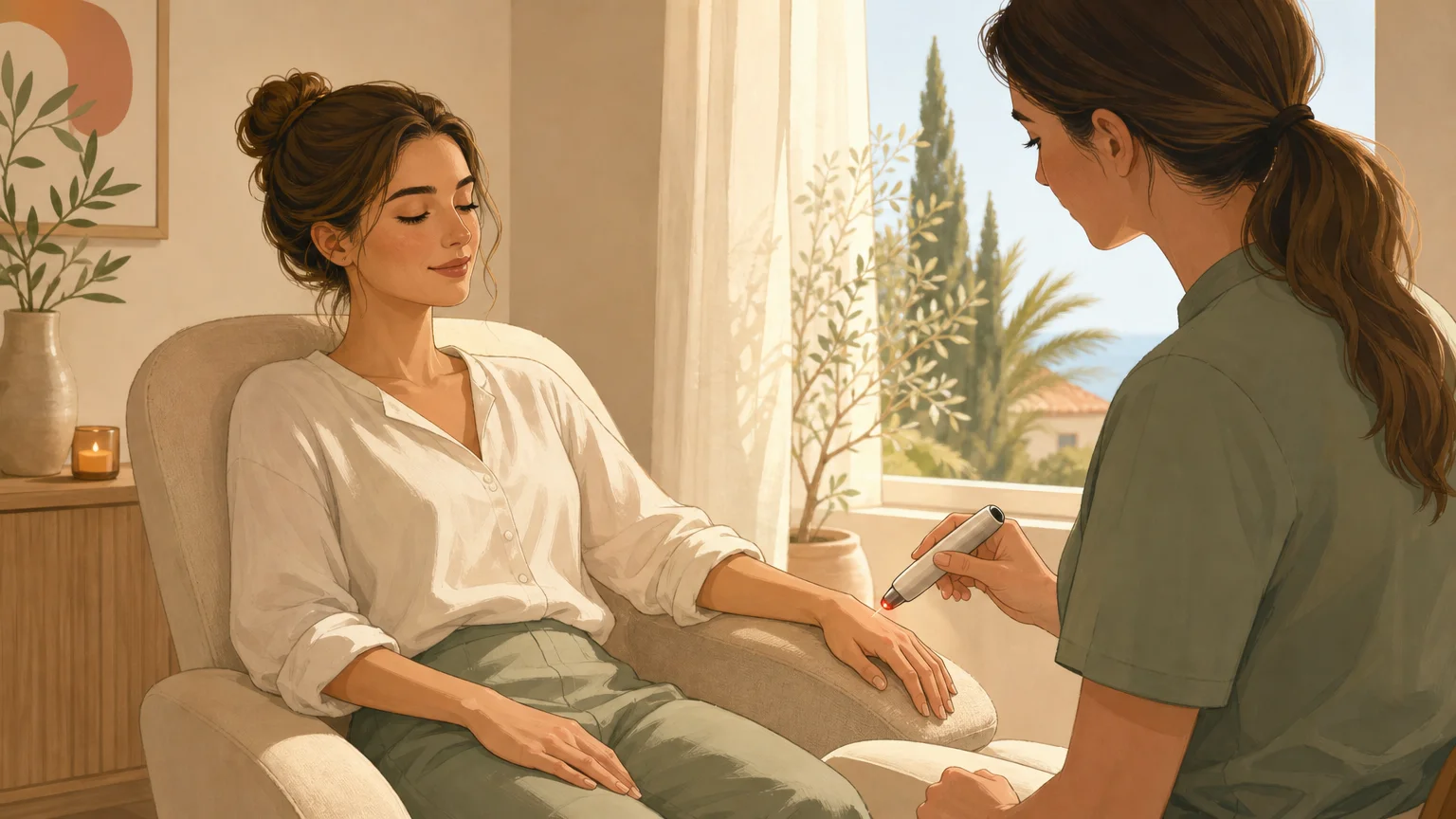Séance de luxopuncture dans une atmosphère de bien-être à Hyères