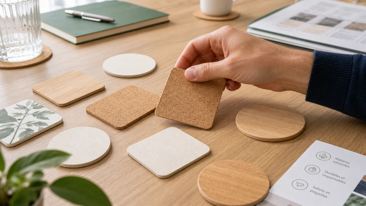 Choix de matières pour des sous-verres publicitaires personnalisés