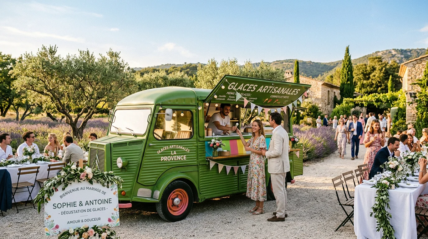 Food truck glace pour mariage en Provence : le guide 2026