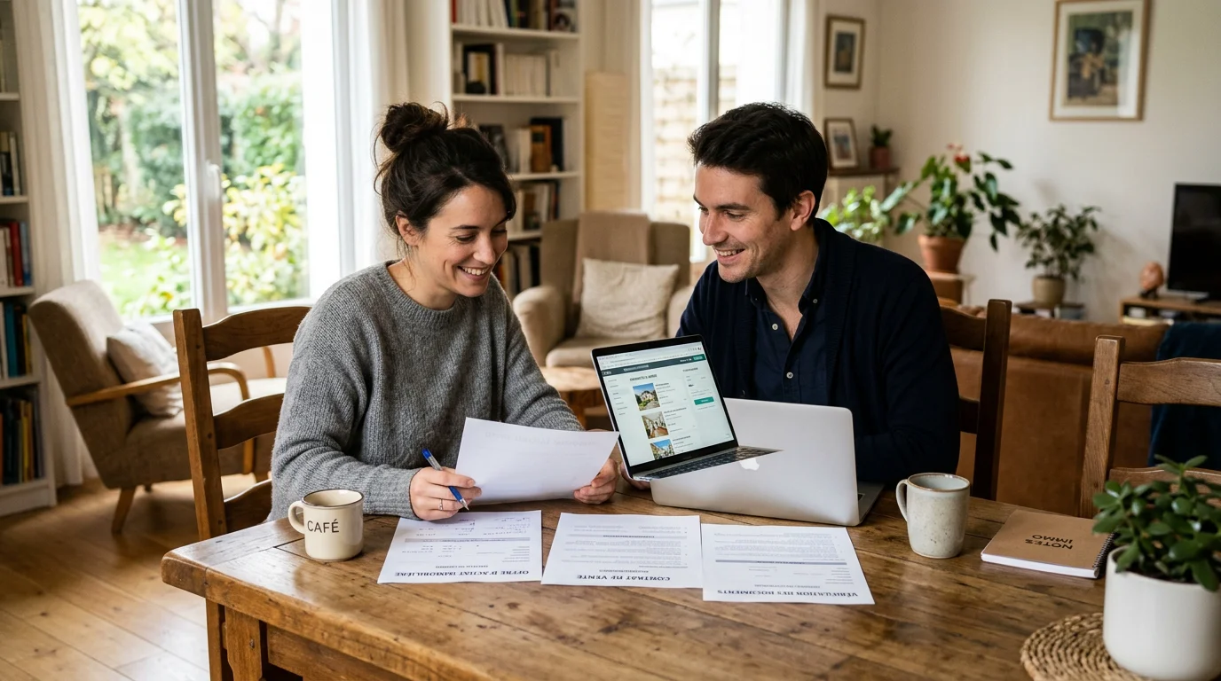 Propriétaires consultant les durées de validité de leurs diagnostics immobiliers
