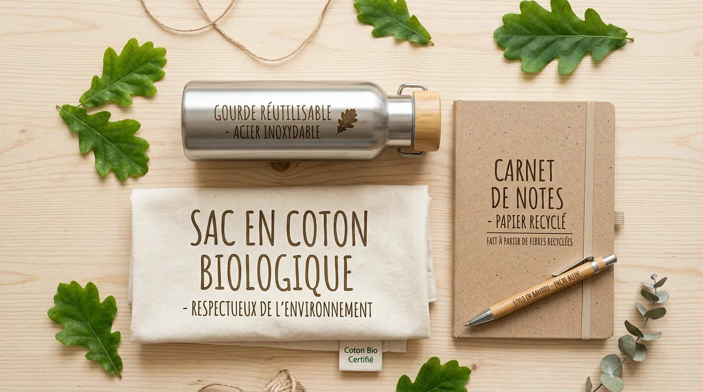 Sélection de gadgets publicitaires éco-responsables en matériaux recyclés et durables