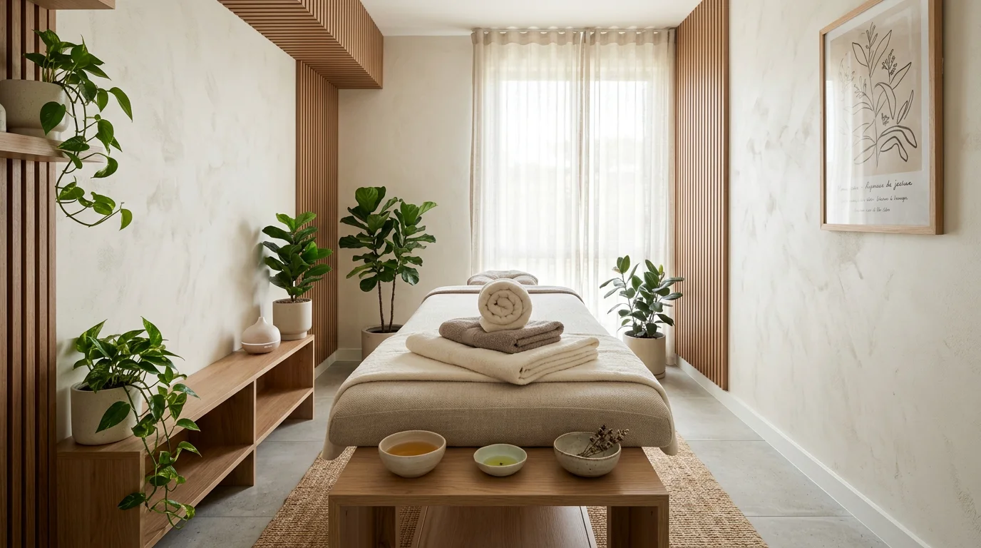 Cabine de soin head spa dans un studio de bien-être moderne