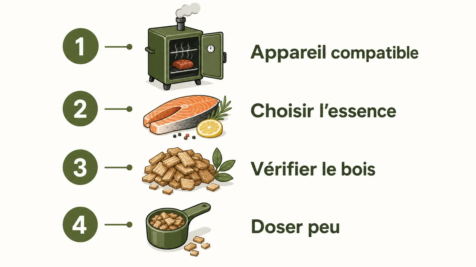 Quatre critères pour choisir et utiliser des copeaux de fumage