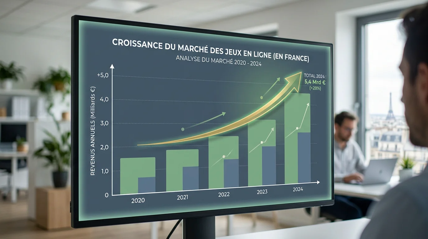 Graphique illustrant la croissance du marché des casinos en ligne au Royaume-Uni en 2026