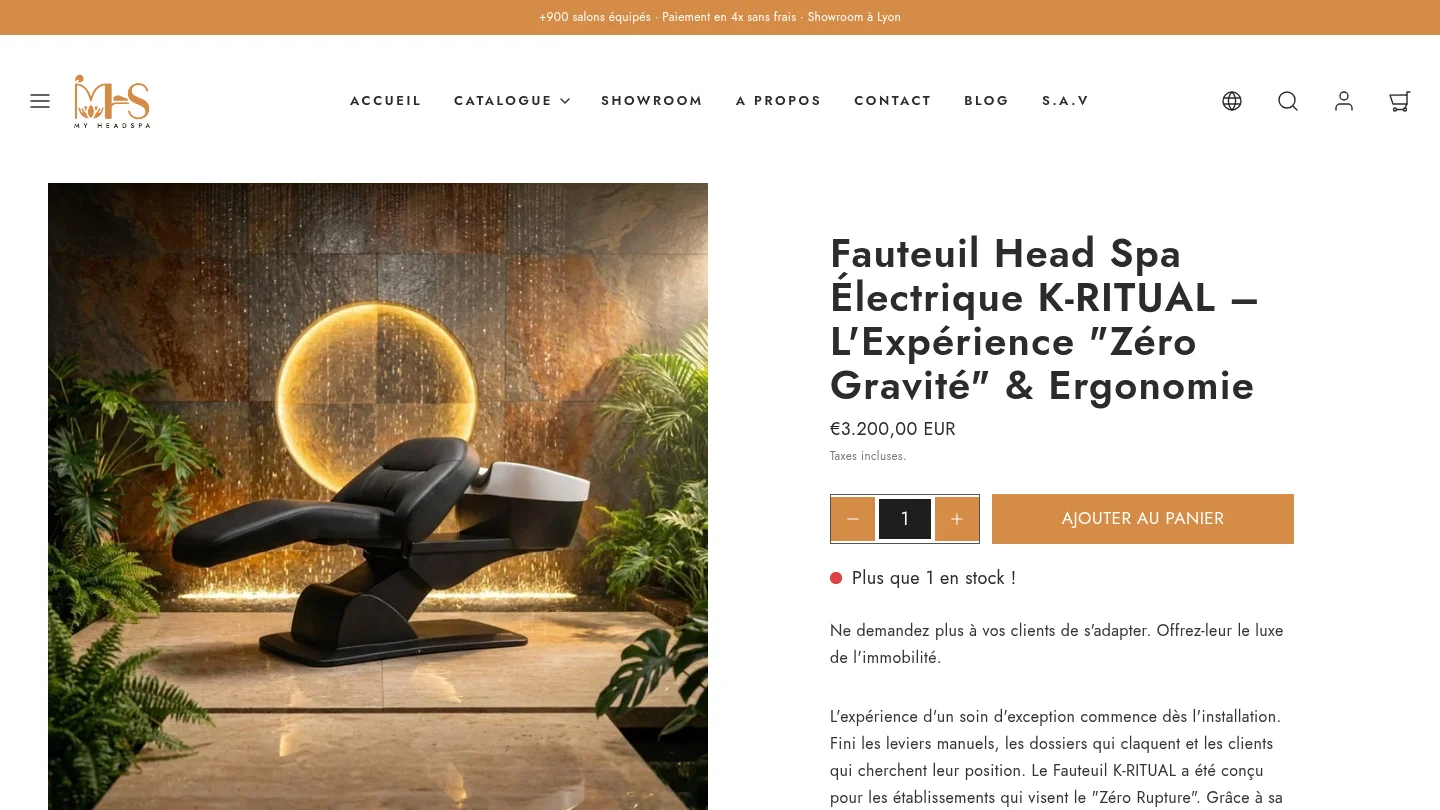 Fauteuil Head Spa Électrique K-RITUAL