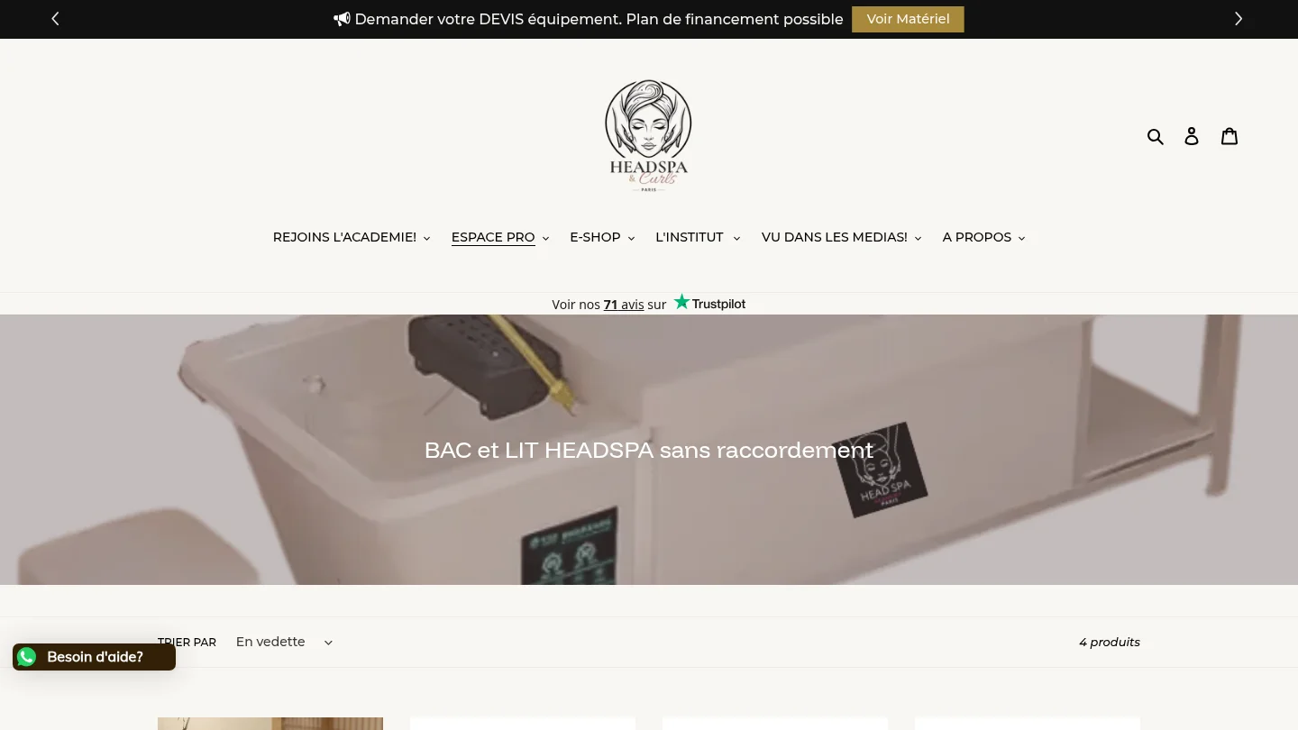 OSAKA bac portatif Headspa