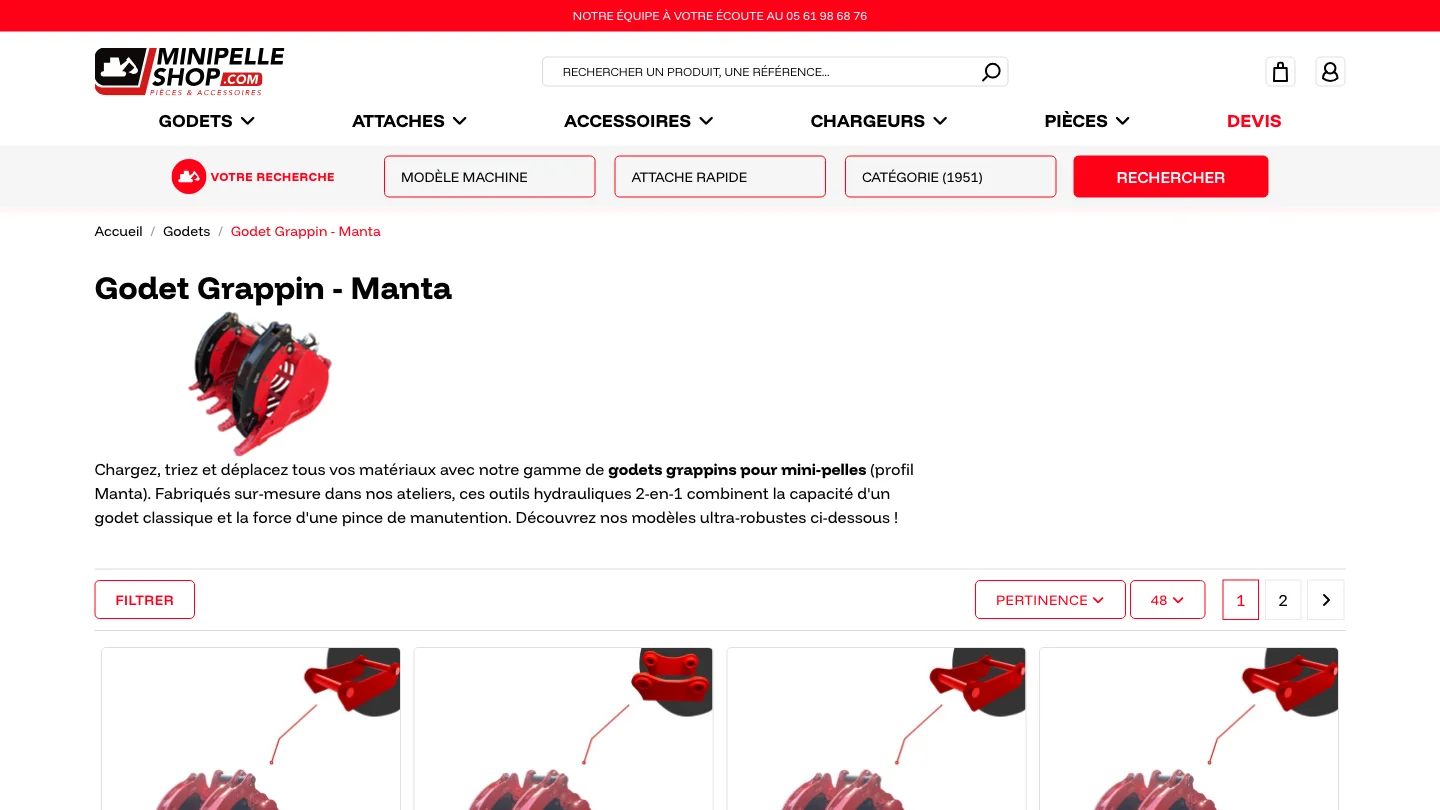 Godet grappin Manta — Minipelle-Shop