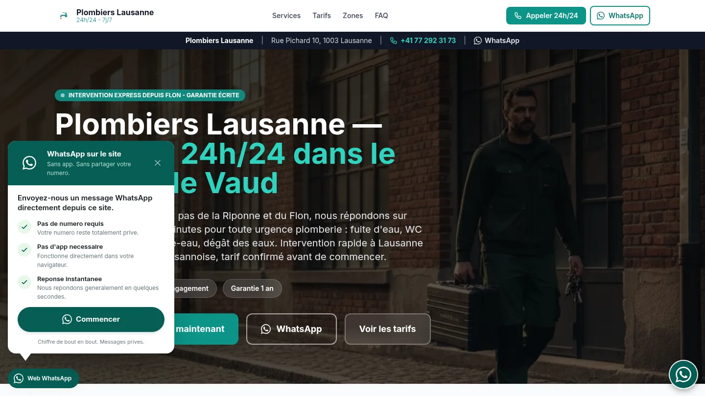 Plombiers Lausanne