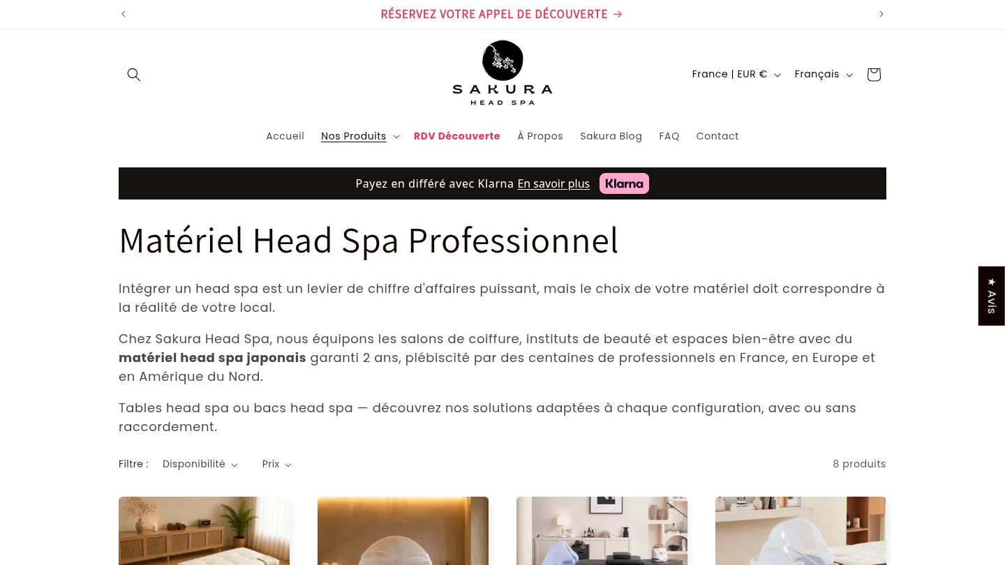 Table Head Spa Sakura