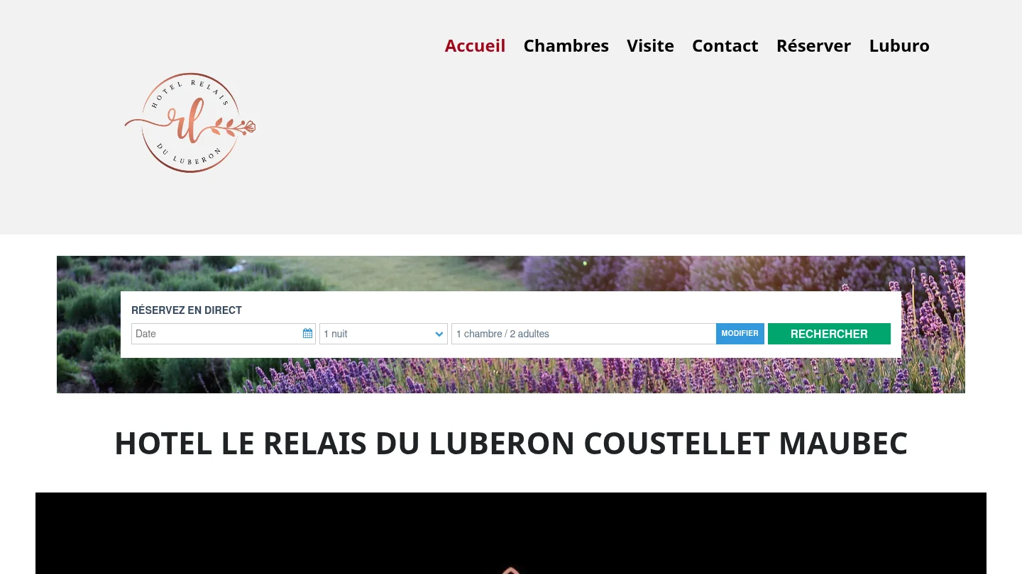 Capture de la page d’accueil de Relais du Luberon