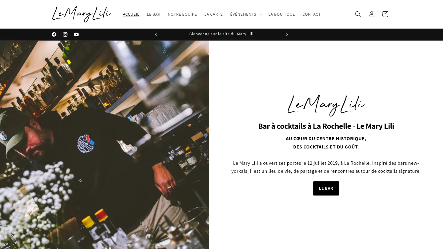 Capture de la page d’accueil de Le Mary Lili