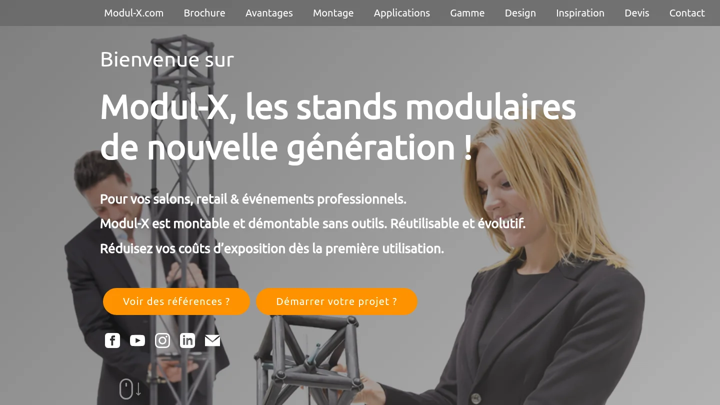 Capture de la page d’accueil de Modul-X