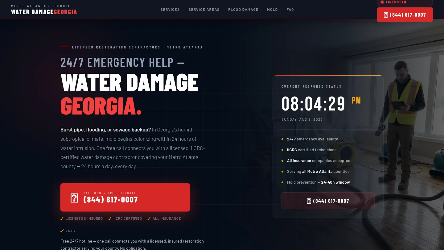 Homepage of Water Damage Georgia