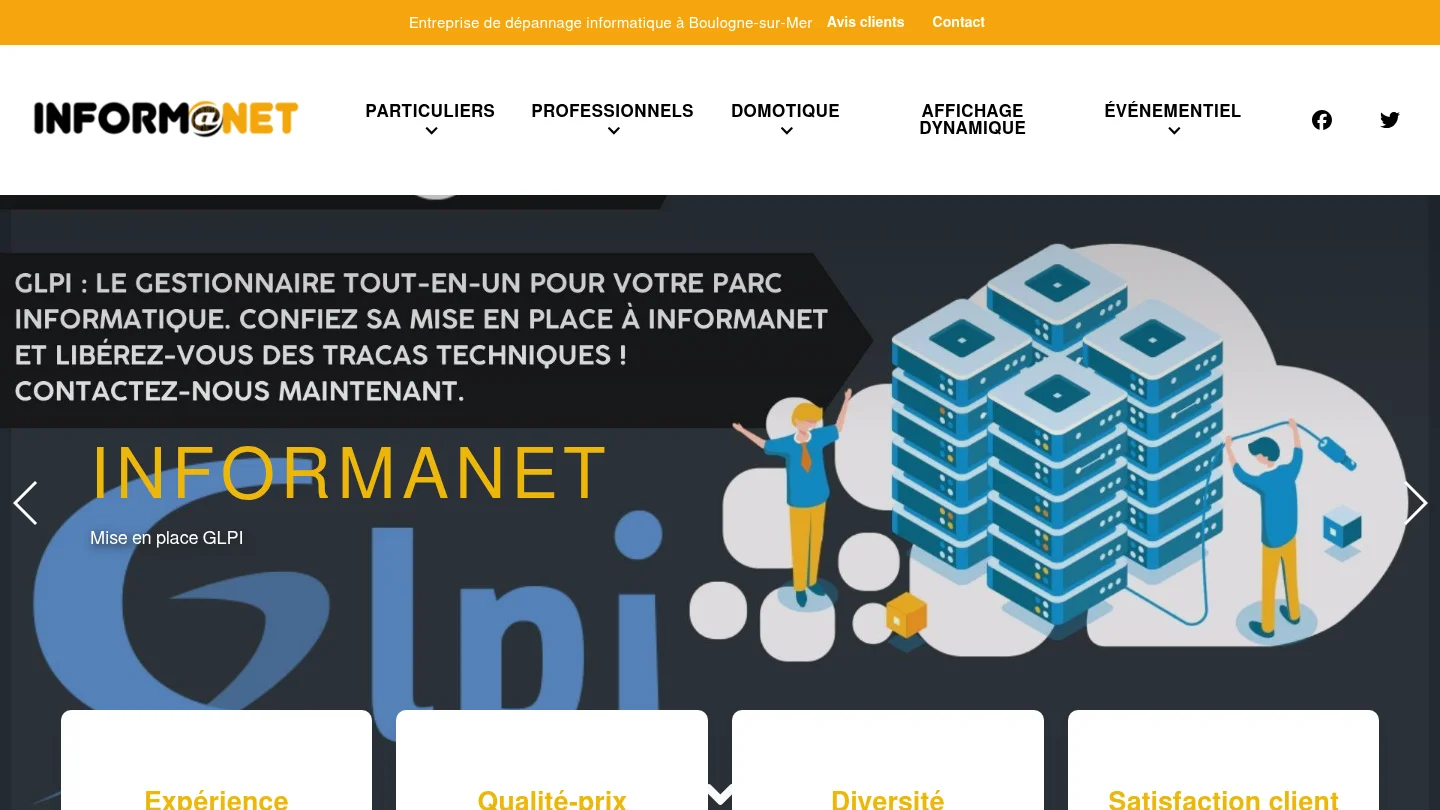 Capture de la page d’accueil de Informanet