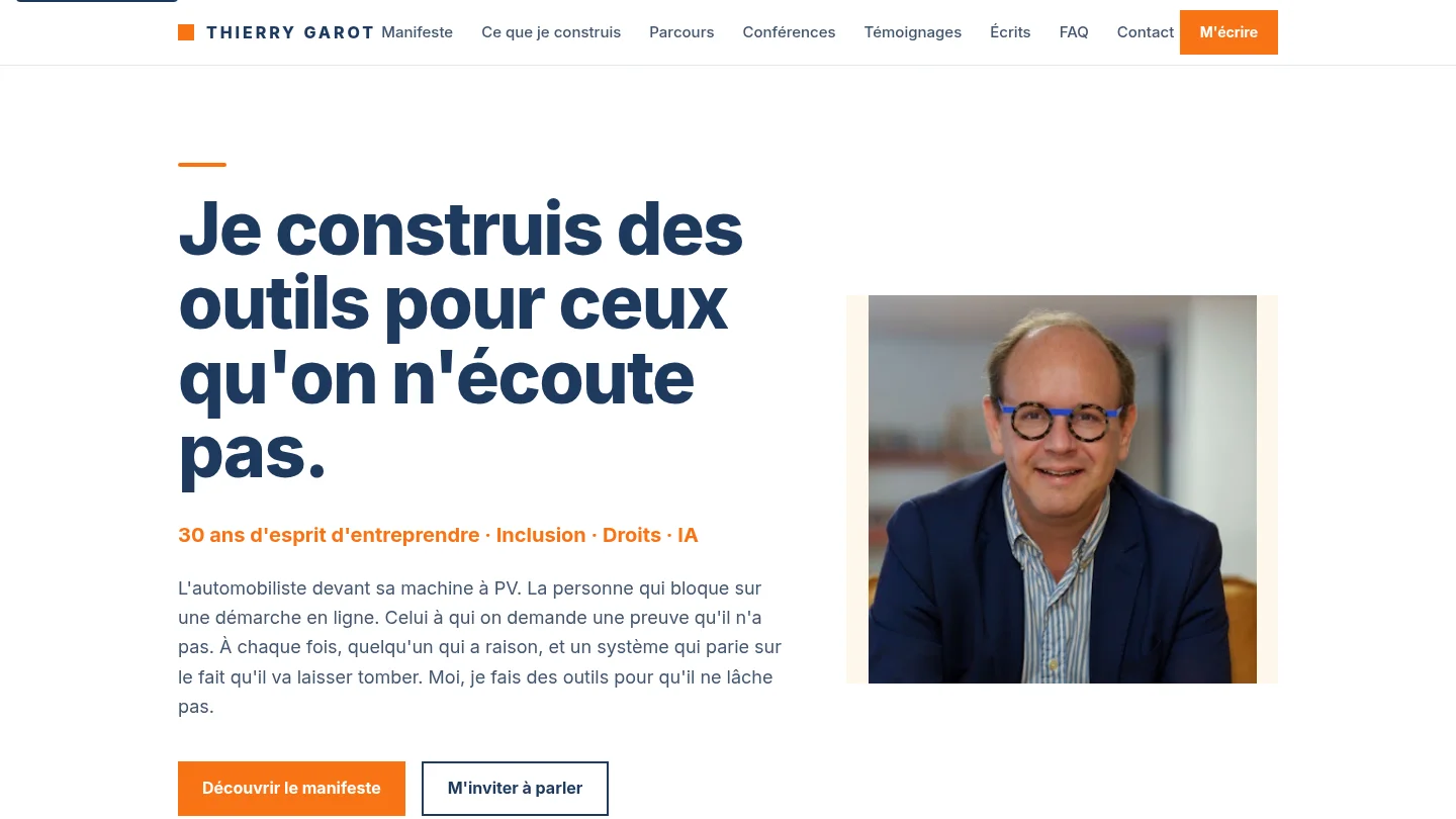 Capture de la page d’accueil de Thierry Garot