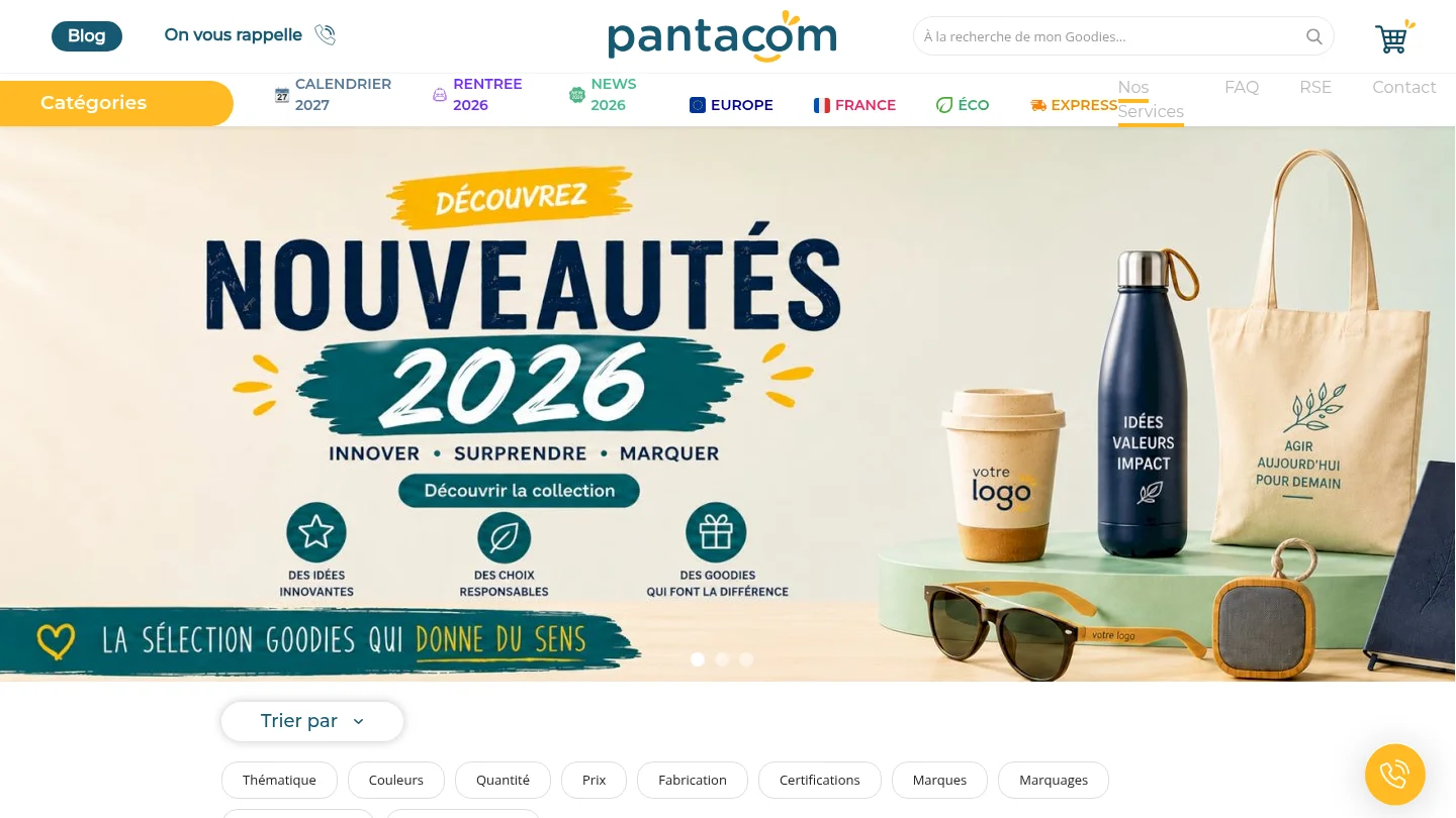 Capture de la page d’accueil de Pantacom
