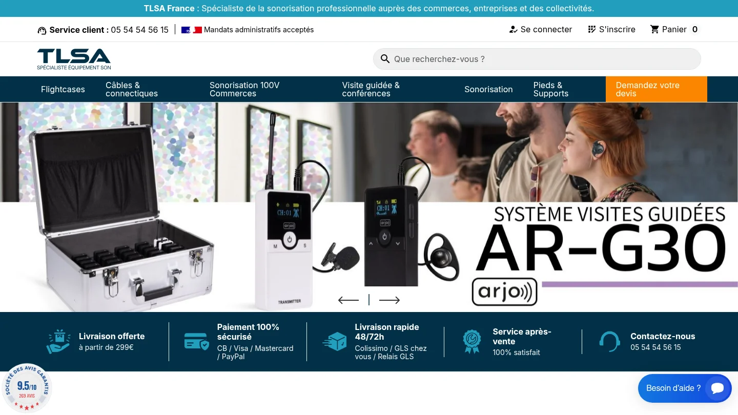 Capture de la page d’accueil de TLSA