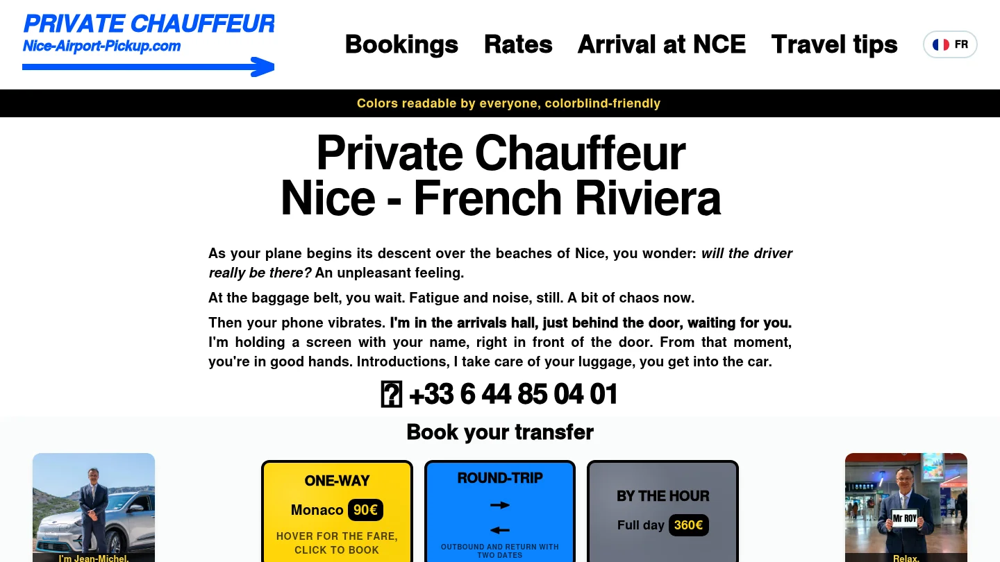Homepage of Nice Airport Pickup