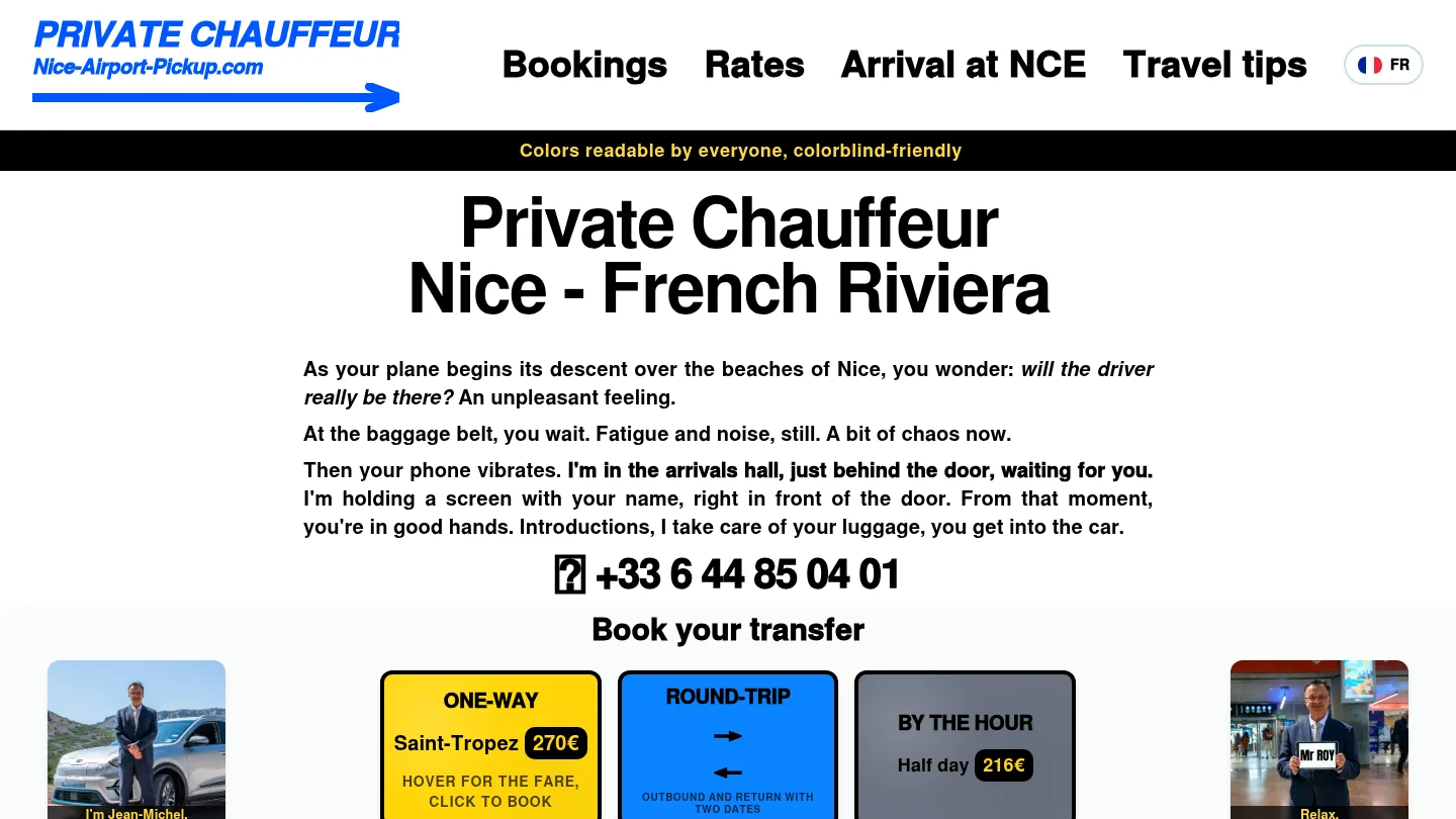 Homepage of Nice Airport Pickup