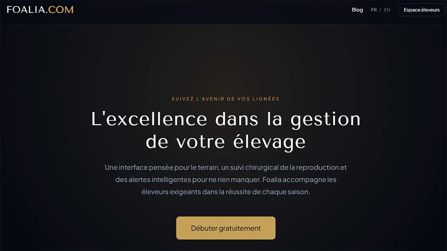 Capture de la page d’accueil de Foalia