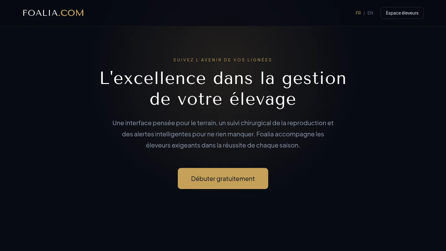 Capture de la page d’accueil de Foalia