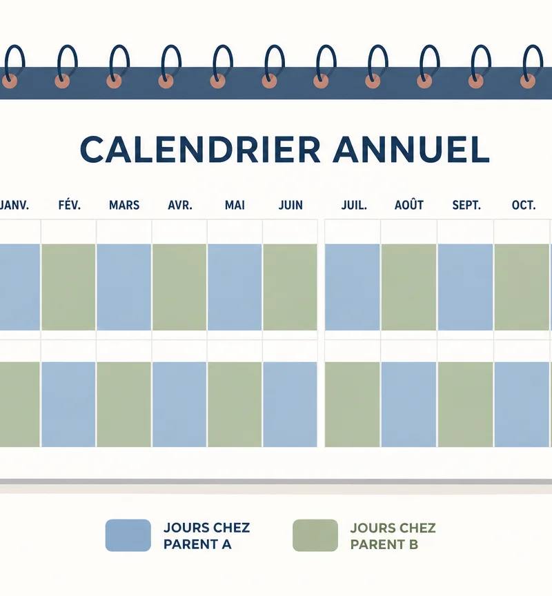 Calendrier de garde alternée 2026 : règles et organisation